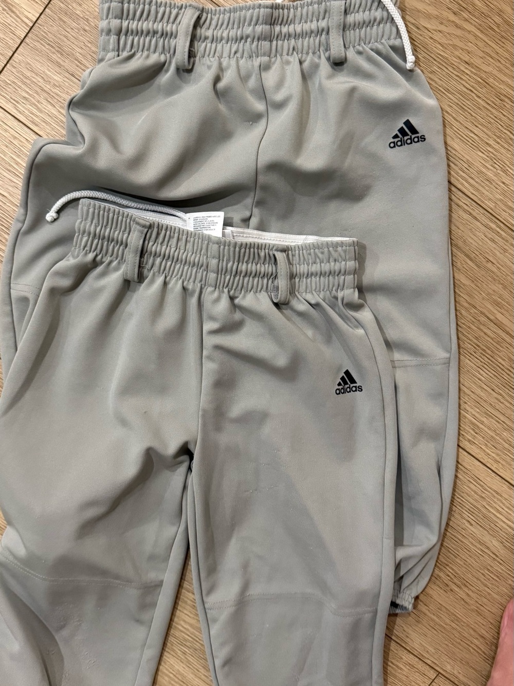 adidas Kids Light Gray baseball pants